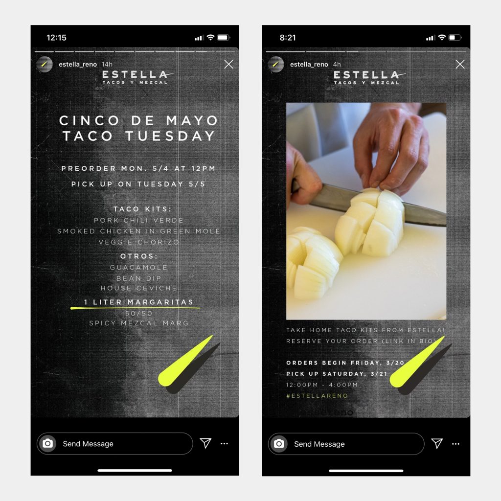 Rushton Smith - Custom Brand Design - Estella Tacos Y Mezcal Restaurant - Custom Template Social Media Graphics